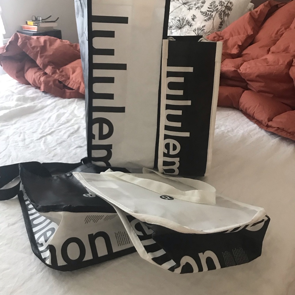 lululemon athletica Black and White Tote Bags
